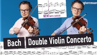 Bach Double Violin Concerto in D minor BWV 1043 with Cursor Violin Sheet Music [upl. by Niggem]