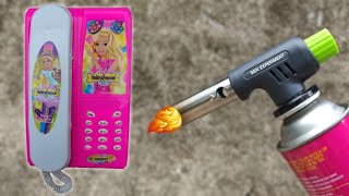 EXPERIMENT  GAS TORCH VS PHONE BARBIE [upl. by Haimerej]