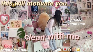 🧸🎀 DEEP CLEAN with me  updated ROOM TOUR new decor organizing new year reset this is ur sign [upl. by Illil156]