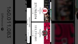 t series😀😃 vs😀😃pewdiepie live subscriber count on youtube video 📹 shots short viral viralvideo [upl. by Aihtnyc]