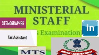 Ministerial Exam In Income Tax Department For SSC Taxassistant steno MTS All Details [upl. by Yeung]