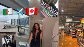 JE QUITTE l’ALGERIE 🇩🇿je pars étudier au CANADA✈️ 🇨🇦 mon premier jour à Ottawa  supermarchés [upl. by Larimor432]