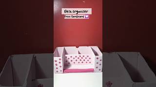 Desk Organiser from Cardboard 🩷 youtubeshorts cardboarddiy deskorganiser aestheticorganiser [upl. by Samantha429]