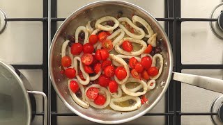 Calamarata  Heavenly Pasta with Calamari and Cherry Tomatoes Shorts [upl. by Case295]