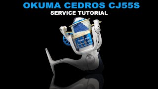 Okuma Cedros CJ55S Fishing Reel  How to take apart service and reassemble [upl. by Benkley992]