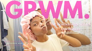 GRWM VLOG  Cosmetology School Orientation [upl. by Nnylarat]