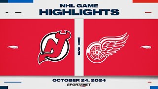 NHL Highlights  Red Wings vs Devils  October 24 2024 [upl. by Brenan259]