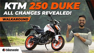 2024 KTM 250 Duke Walkaround  New Engine amp More Features But Same Price  BikeWale [upl. by Palmira]