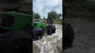 Famous tractor 🚜 Jhondeer modified 🚜 4 by 4 🚜💀 trending youtubeshorts [upl. by Atinihc]