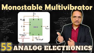 Monostable Multivibrator using 555 timer IC Basics Circuit Working amp Waveforms Explained [upl. by Nahtanhoj]