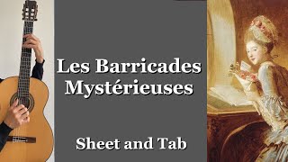 Les Barricades Mystérieuses F Couperin Guitar Tutorial with Sheet and Tab [upl. by Jacintha674]