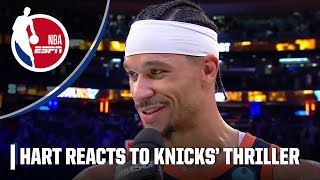 We scratch we claw we find a way  Josh Hart on Knicks wild ending vs Pistons  NBA on ESPN [upl. by Rea775]