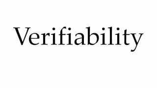 How to Pronounce Verifiability [upl. by Satterlee26]