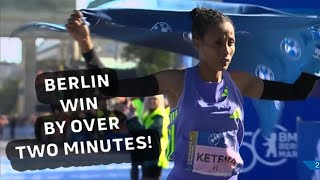 Tigist Ketema DOMINATES Berlin Marathon 2024 [upl. by Atnahsa]