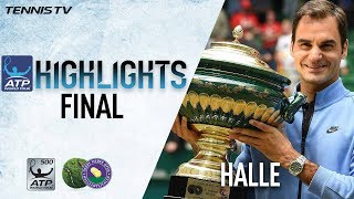 Highlights Federer Beats Zverev For Ninth Halle Title 2017 [upl. by Gilliette]