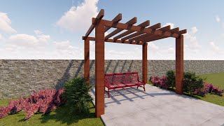 ArchiCAD Parametric pergola [upl. by Giule10]