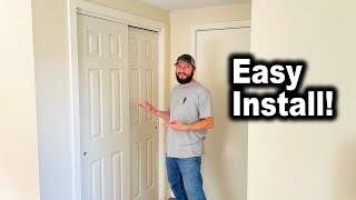 How to Install Sliding Bypass Closet Doors  Every Step in Detail [upl. by Guenzi]