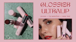 NEW Glossier Ultralip  Honest review lip swatches amp wear test Shades portrait cachet amp coupe [upl. by Riesman]