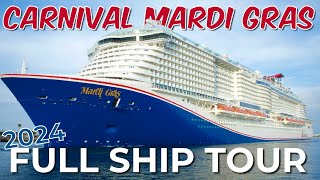 CARNIVAL MARDI GRAS FULL SHIP TOUR  2024 Walkthrough and Tips [upl. by Didi]