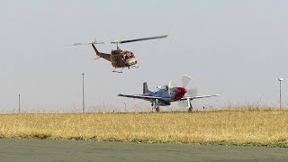 Menno Parsons P51 Mustang amp Huey Helicopter  Rand Airshow [upl. by Shaefer663]