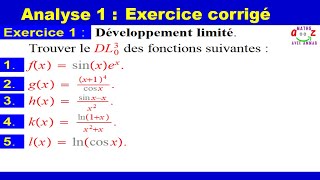 Développement limité Exercice corrigé [upl. by Aohsoj507]