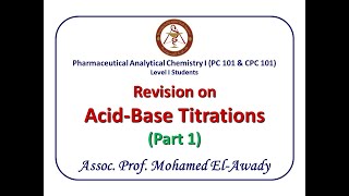 Revision on AcidBase Titrations Part 1 [upl. by Aihtnic546]