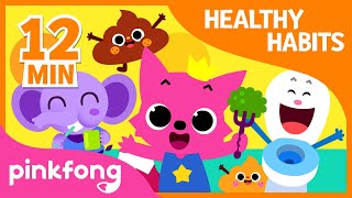 Bath Time song and 9 songs Healthy Habits Songs   Compilation  Pinkfong Songs for Children [upl. by Noteek]