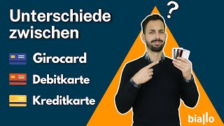 Kreditkarte Debitkarte Girocard Das sind die Unterschiede und Vor und Nachteile [upl. by Eisyak]