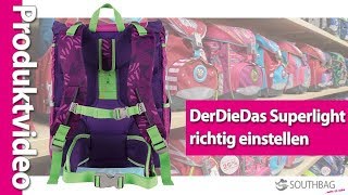 DerDieDas Schulranzen ErgoFlex Superlight  richtig am Rücken einstellen [upl. by Oribelle600]