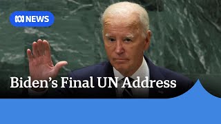 Joe Biden gives final address to the UN General Assembly  ABC News [upl. by Sedberry]