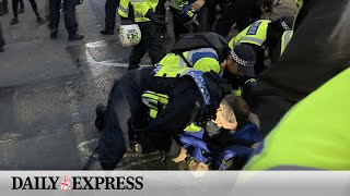 Dozens of counterprotesters arrested as central London rocked by Armistice Day violence [upl. by Nilla]