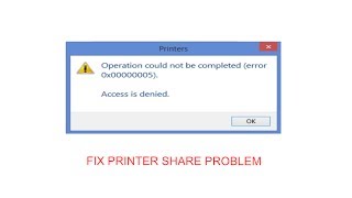 FIX PRINTER ERROR 0x00000005 [upl. by Steffie773]