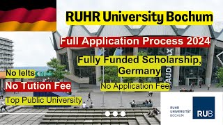 🎓 No Application No Tuition No IELTS Apply at Ruhr Universität Bochum  Germany  Complete Guide [upl. by Elata]