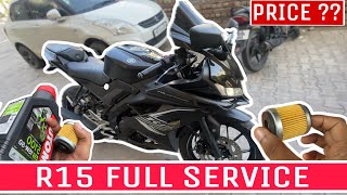 Finally R15 V3 service guide  All details service cost of r15 v2  r15 v3  r15 v4 bikeservice [upl. by Amling]