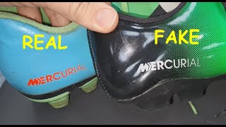 Nike football shoes real vs fake How to spot fake Nike Mercurial soccer boots [upl. by Nilrah]