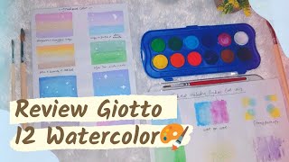 🎨 Review Watercolour Giotto  Teknik Melukis  Swatches Gradasi Warna🌈🖌 [upl. by Damle]