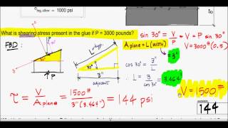 Stress on an Inclined Plane Bearing Stress  Exam Problem S13 Date [upl. by Gilemette]