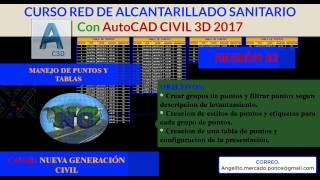 S2 CURSO RED DE ALCANTARILLADO SANITARIO CON CIVIL 3D 2017 [upl. by Curtice]