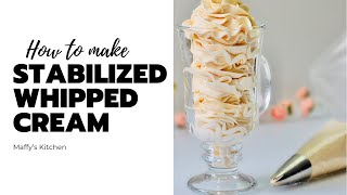 How To Make Stabilised Whipped Cream Frosting Pudding Mix Method [upl. by Yhtir]