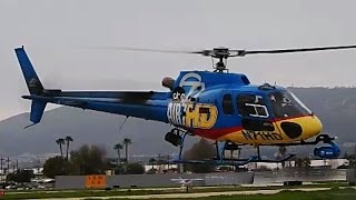 AS350 StartUp Takeoff amp Landing Air7HD ABC News Helicopter at Van Nuys Airport Airbus H125 N71HD [upl. by Coryden]