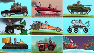 HILL CLIMB RACING  ALL VEHICLES iOS Gameplay [upl. by Libby]