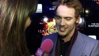 Hunger Games Catching fires premiere Jena Malone and Sam Claflin interviews [upl. by Helli]