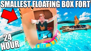 WORLDS SMALLEST BOX FORT BOAT 24 HOUR CHALLENGE 📦🚢Camping Toys Pool amp More [upl. by Esele]