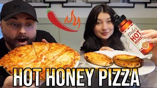 Hot Honey Pizza Drizzle 🌶️🍯  SWEET amp SPICY  Mukbang [upl. by Abernathy]