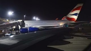 A380 British Airways Cabin Crew announcement after landing Heathrow [upl. by Eirac865]