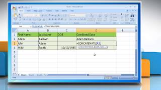 CONCATENATE Function in Excel 2007 [upl. by Ymia441]