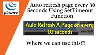 Auto refresh page every 30 seconds Using SetTimeout Function 🔥🔥 [upl. by Imnubulo797]