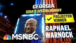 Warnock Wins Georgia Senate Election NBC News Projects  MSNBC [upl. by Ygief646]