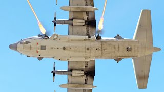 US Tank Aircraft in Action Firing All its Cannons  AC130 Gunship [upl. by Noisla408]