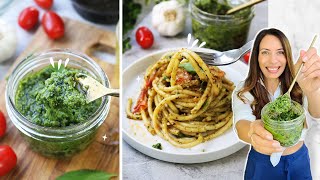 Como hacer SALSA PESTO 🍃 auténtica  y versión en licuadora [upl. by Reichel]